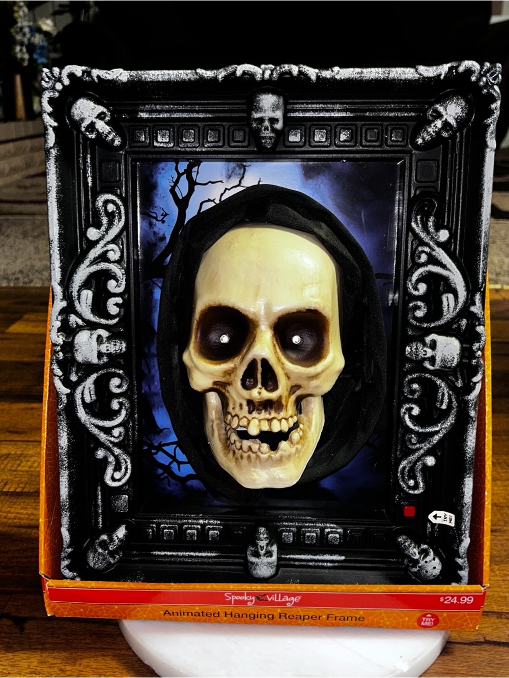 Spooky Village ~ Animated Talking Reaper Picture Frame ~ New ~ Video
